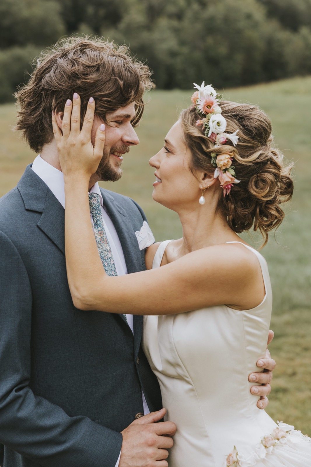Flower crown woven from the season's blooms
